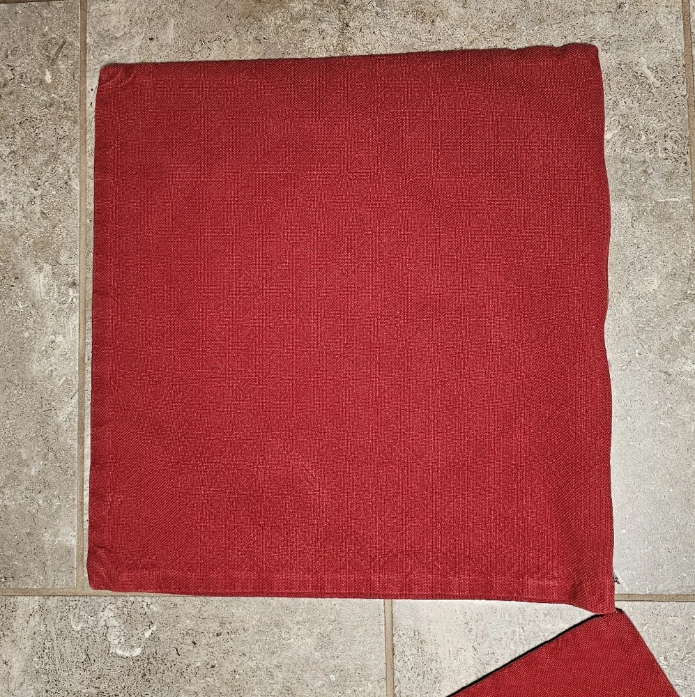 [POTTERY BARN] (2) Red Decorative Pillow Case Covers